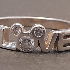 Disney Ring - Mickey Mouse Icon - LOVE - Silver Size 6